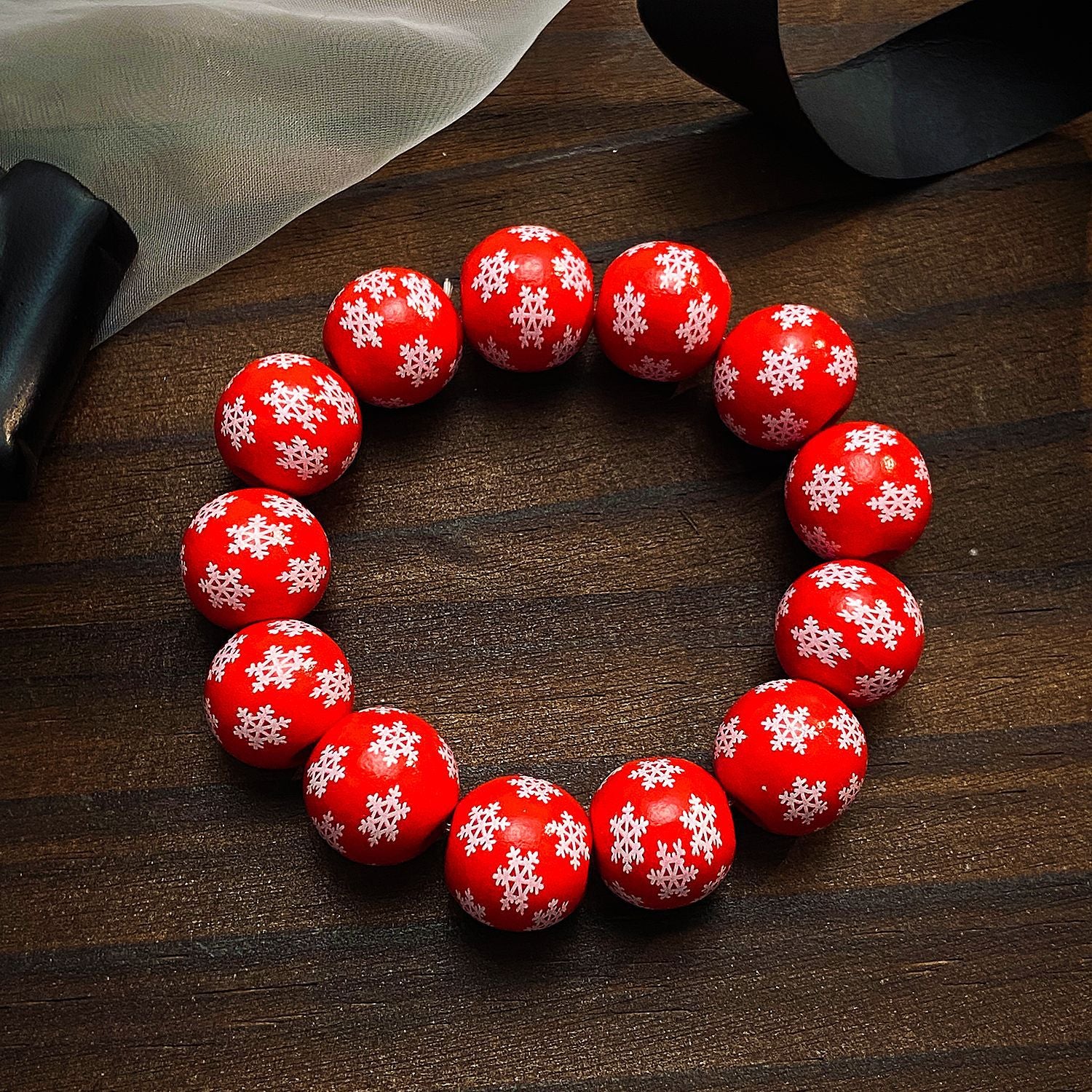 Wholesale Wooden Skull  Web Beaded Bracelet Unisex  DIY Jewelry Accessory