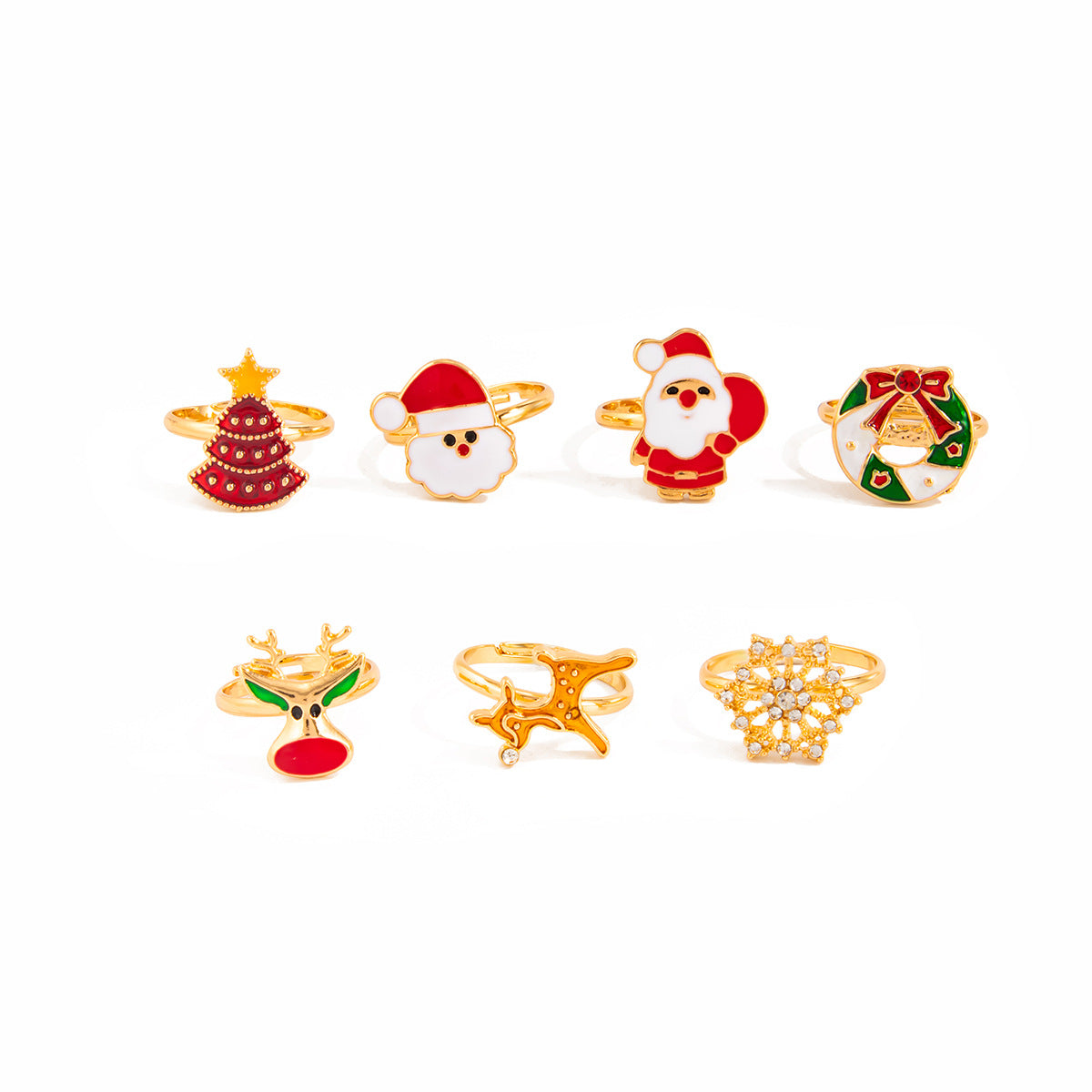 Wholesale Cartoon dripping  and reindeer ring