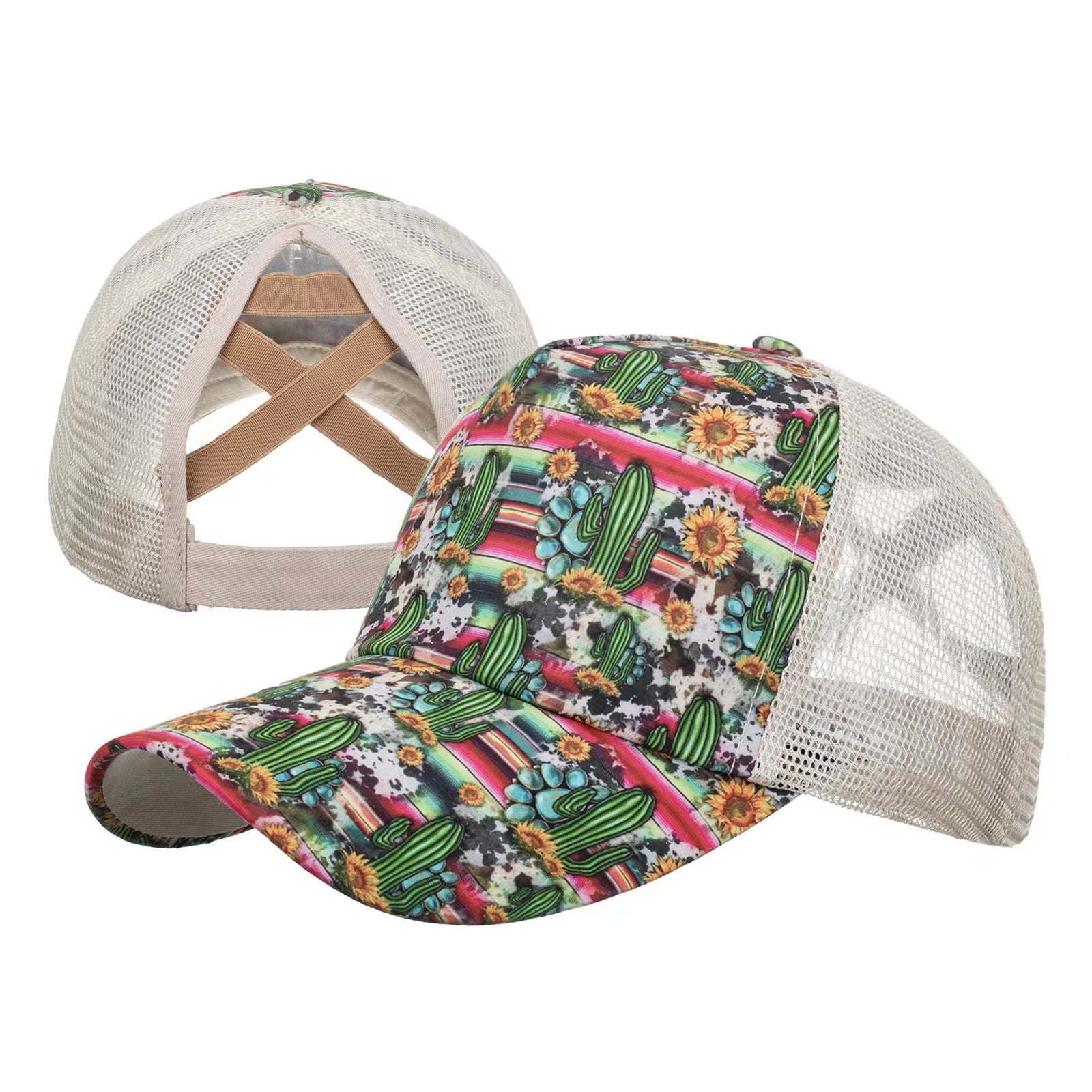 Wholesale Printed,  Open-Back,  Colorful Graffiti Baseball Cap — Sun Protection ( Cotton)