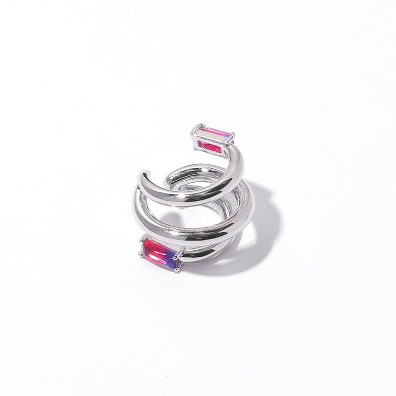 Wholesale Gradient Tourmaline Multi-Layer Earbone Clip Earrings