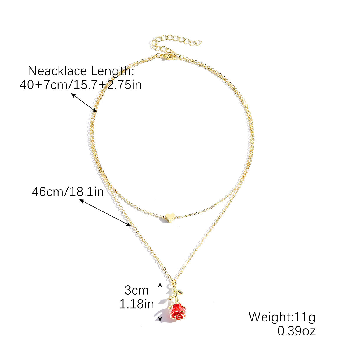 Wholesale  Alloy Oil Drop Three-Dimensional Rose Pendant Necklace
