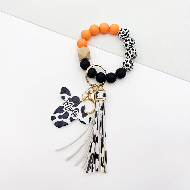 Wholesale Dairy Cow Grain Wood Beads Wood Chip Cow Head Western Style