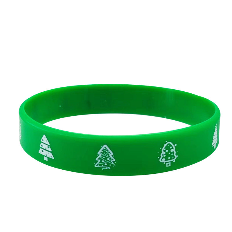 Wholesale  20pcs/pack Cartoon pattern Christmas rubber silicone bracelet