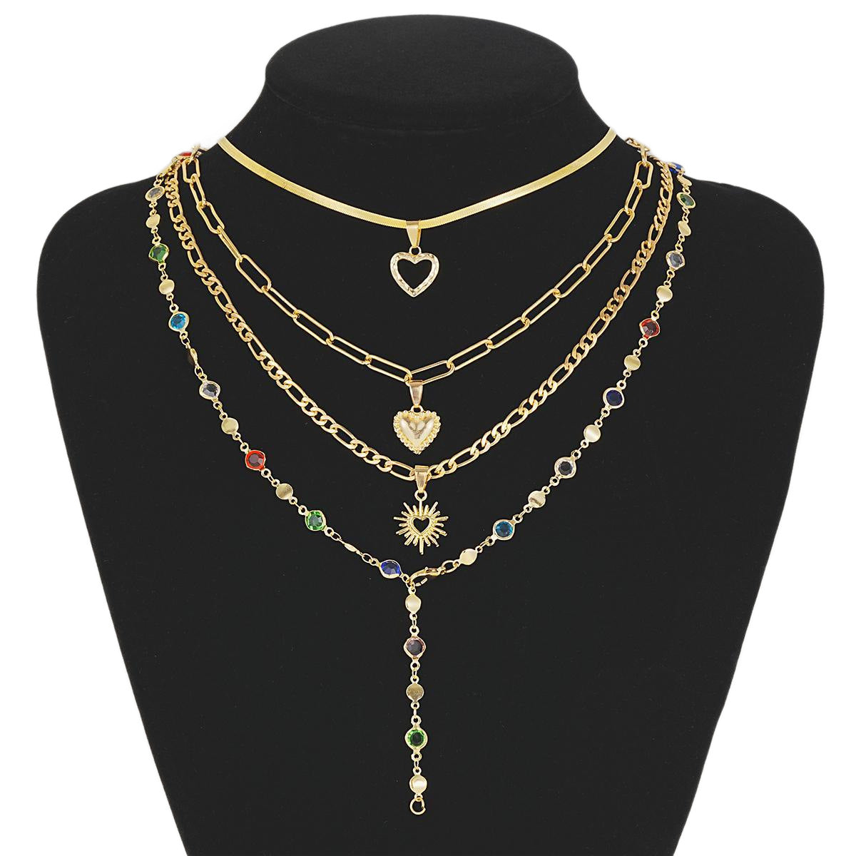 Wholesale  Snake Bone Chain Peach Heart long necklace