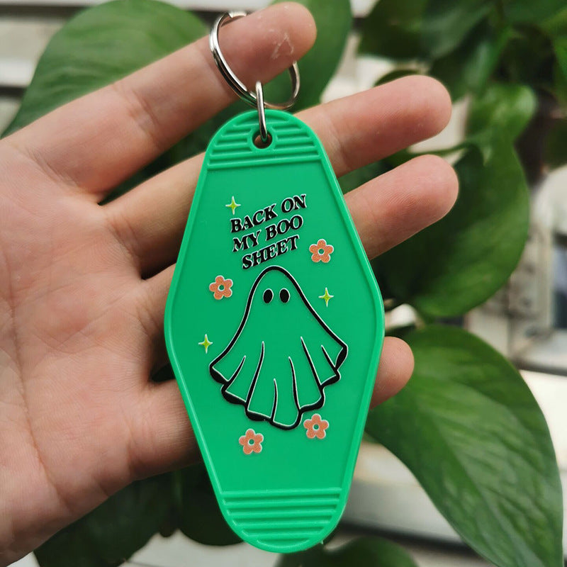 Wholesale Retro Hotel UV Printing Halloween Gift Keychain
