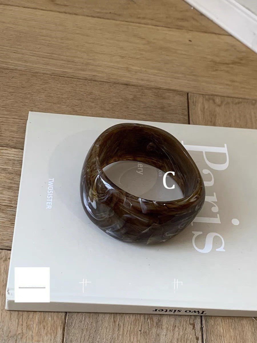 Wholesale Vintage Acrylic Geometric Irregular Ring Resin Bracelet