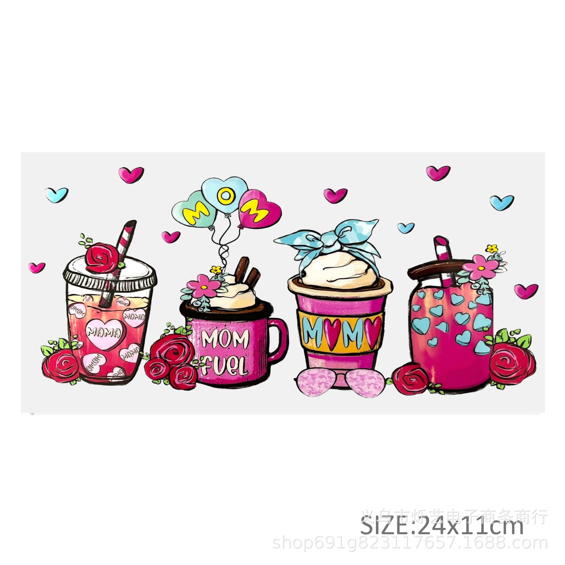 Wholesale Drink series transparent 16oz Cup UV DTF Wraps