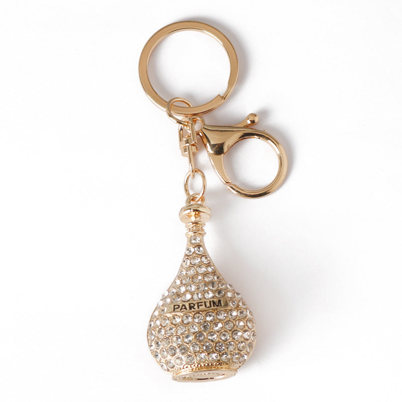 Wholesale Creative Diamond Perfume Bottle Keychain