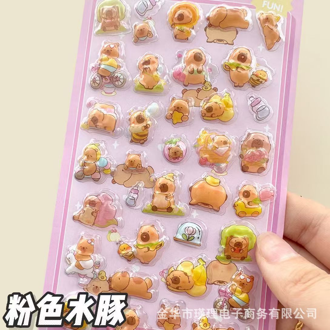 Wholesale 10pcs Cartoon Fun Hollow Crystal Cute Animal 3D Stickers OLY Exclusive