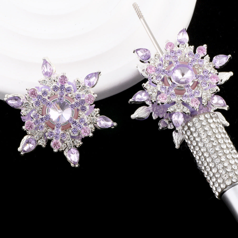 Wholesale Double-sided Snowflake Transfer Alloy Clay Drill Ball Straight Hole Beads DIY Accessories