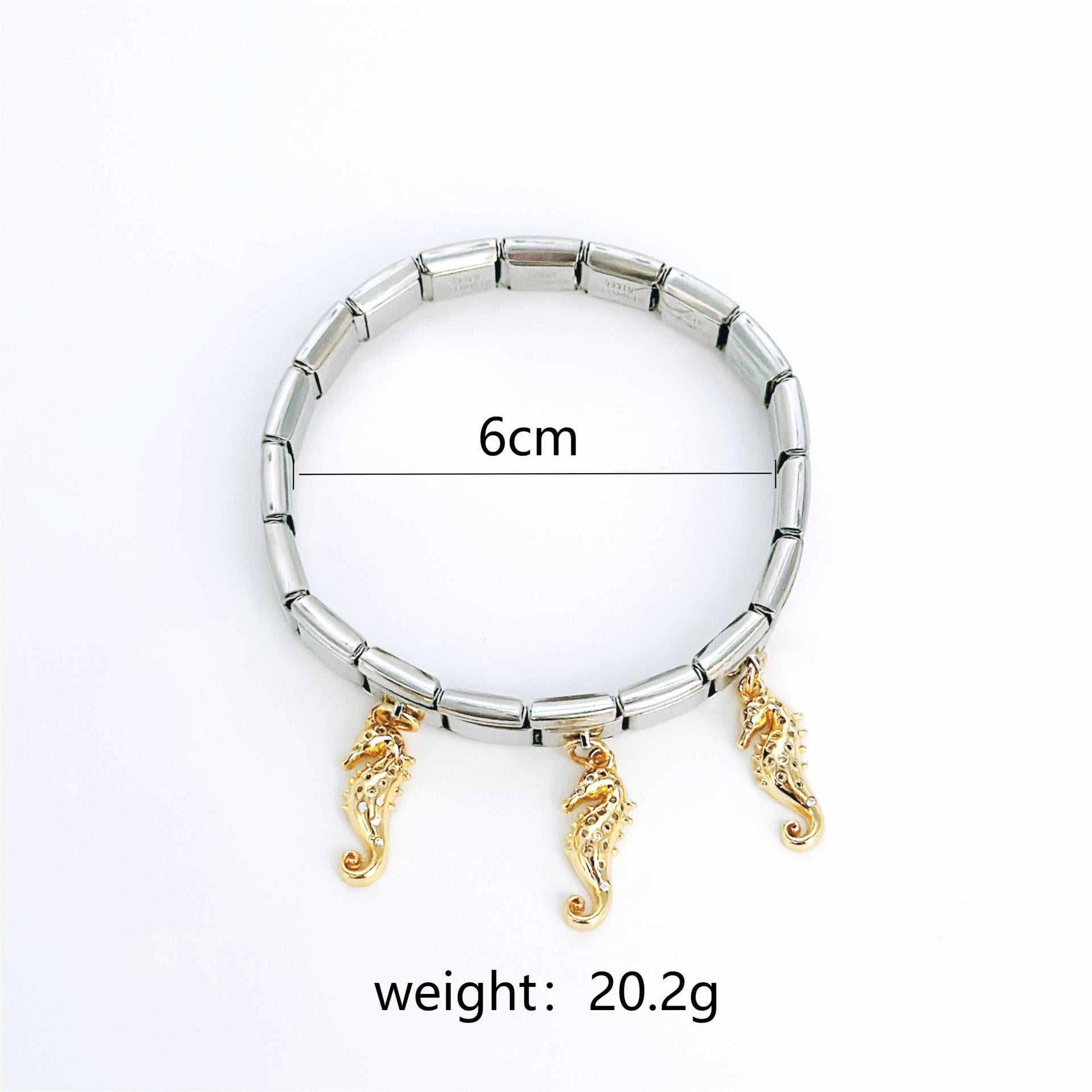 Wholesale Cherry Seahorse Stainless Steel Bracelet