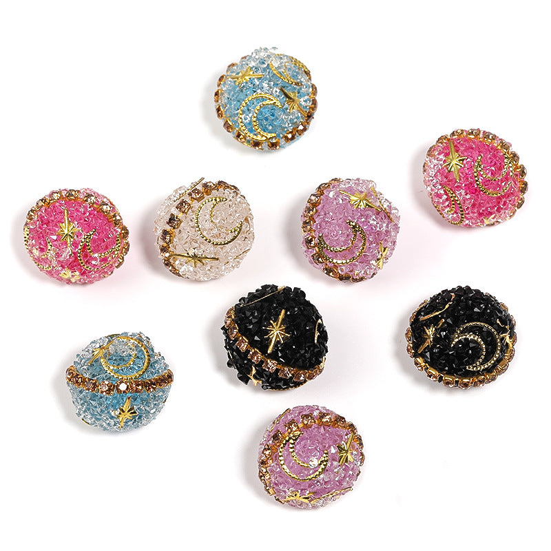 Wholesale 10pcs/pack Stars Moon Full Diamond Sugar Beads Water Diamond Beads Fancy Beads