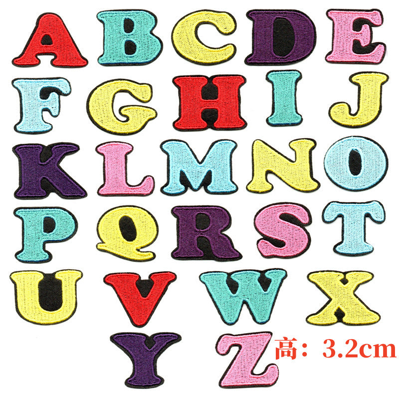 Wholesale A-Z alphabet embroidery patch