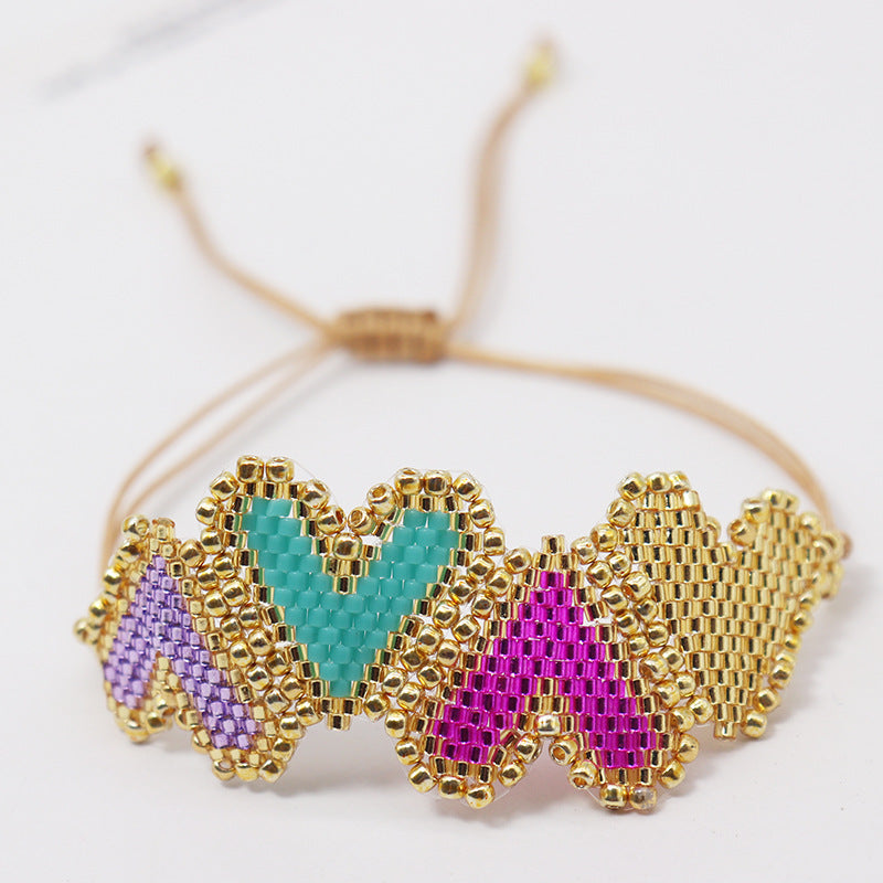 Wholesale New Valentine's Day Love Pattern Yuxing DB Antique Rice Beads MIYUKI Hand-woven Personalized Couple