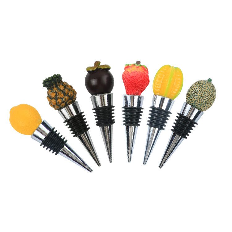 Wholesale  Fruit Wine Red Wine Stopper Pineapple Lemon Red Wine Stopper