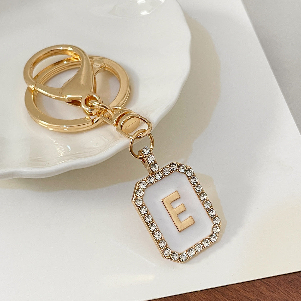Wholesale 26 Letters Diamond-drip Oil Key Chain