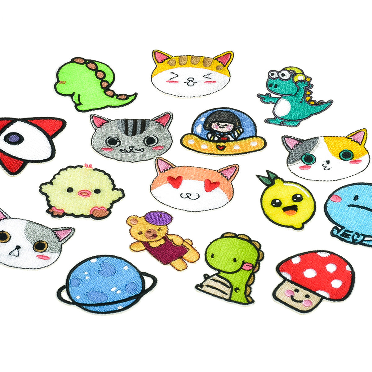 Wholesale Cute Dinosaur And Kitten Embroidered Patches For Clothing Bags DIY Craft Supply Gift