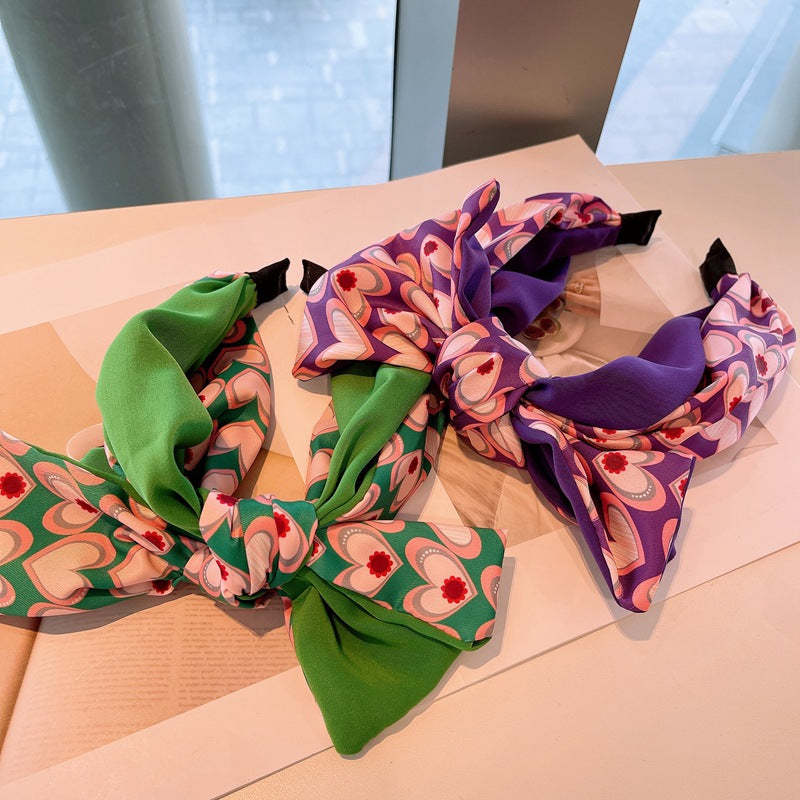 Wholesale Bow Love Heart Color Matching Headband