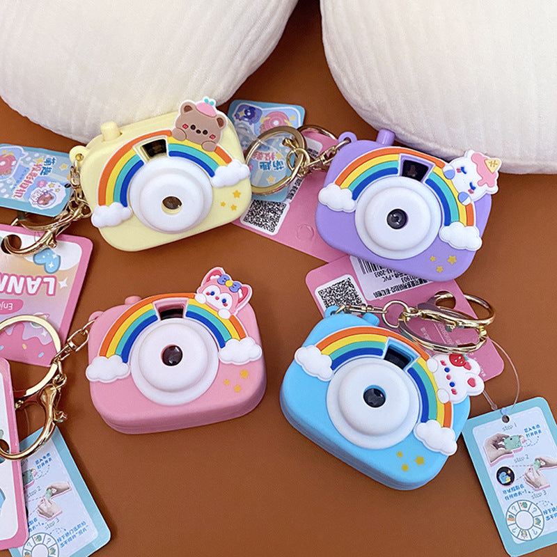 Wholesale Cute Rainbow Projection Camera PP Keychains