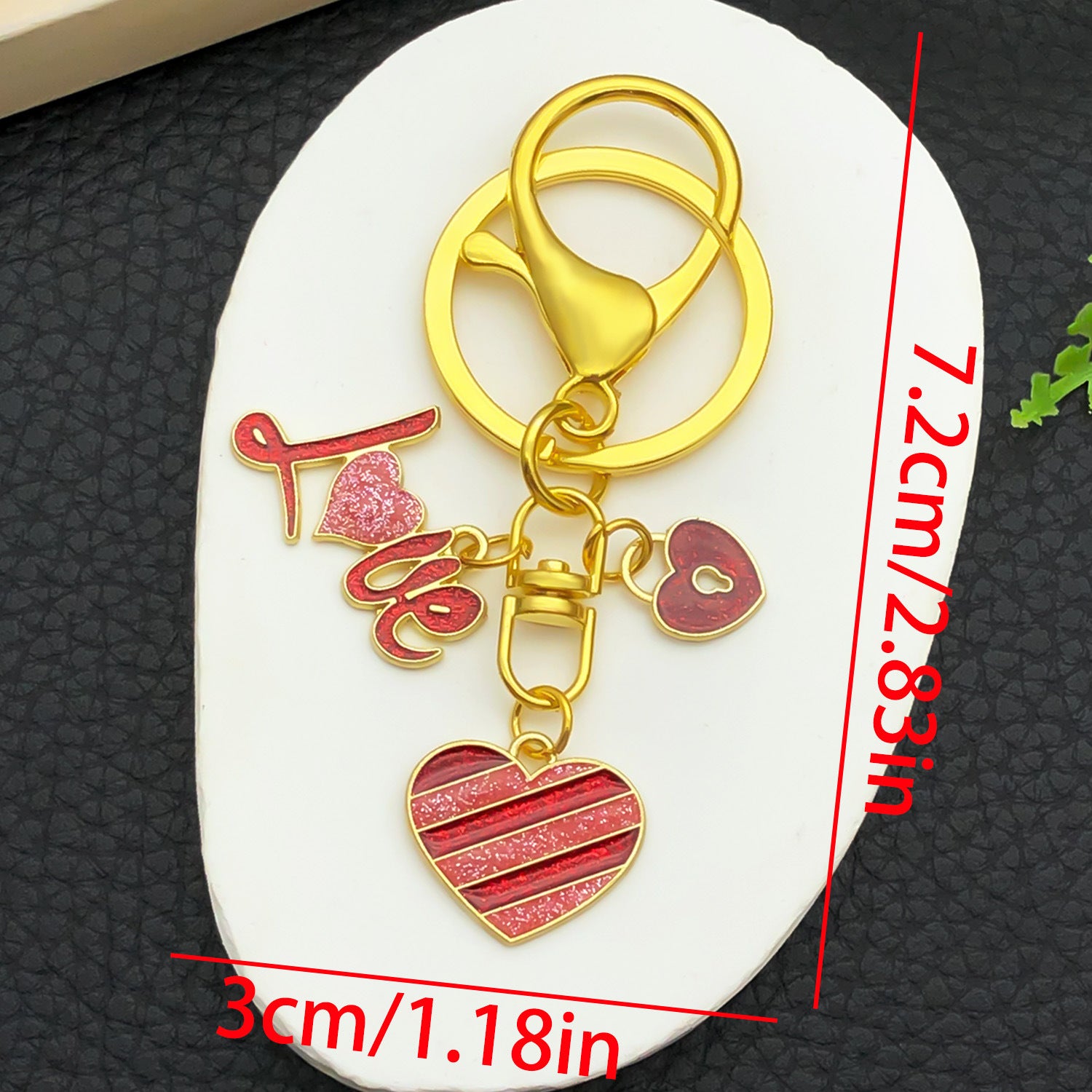 Wholesale Valentine' s Day Oil Dripping Red Heart Love Hot Keychain