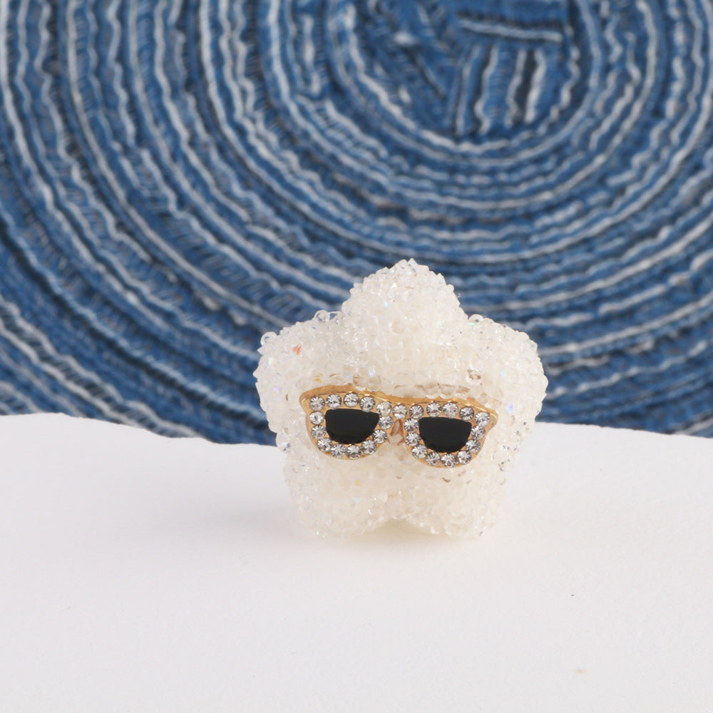 Wholesale 10pcs sugar sunglasses pentagram diamond ball beads