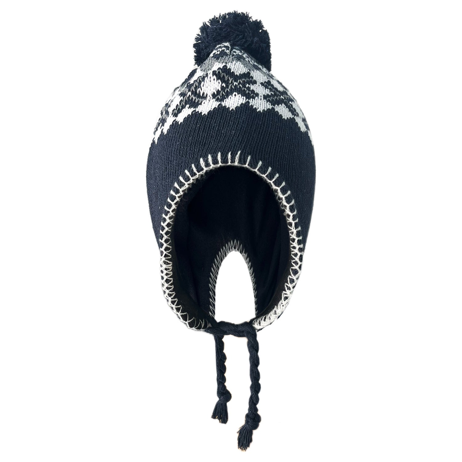 Wholesale Winter Plus Velvet Knitted Wool Ball Earmuffs Knitted Warm Thick Hat