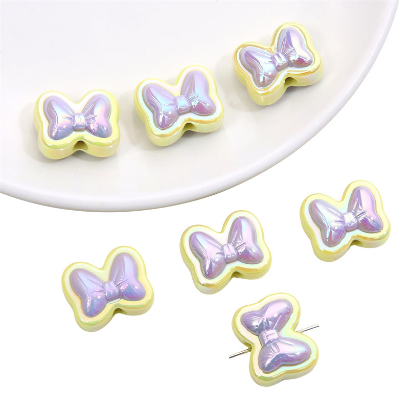 Wholesale Acrylic Double Color Bow Beads