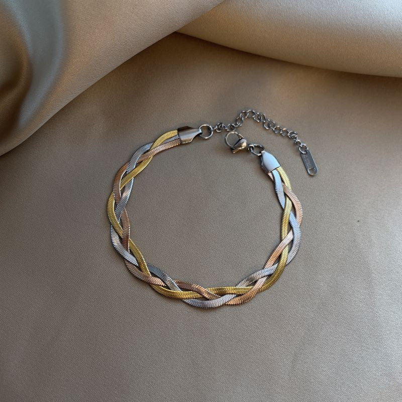 Wholesale Titanium Steel Creative Braided Twist Snake Bone Chain Bracelet