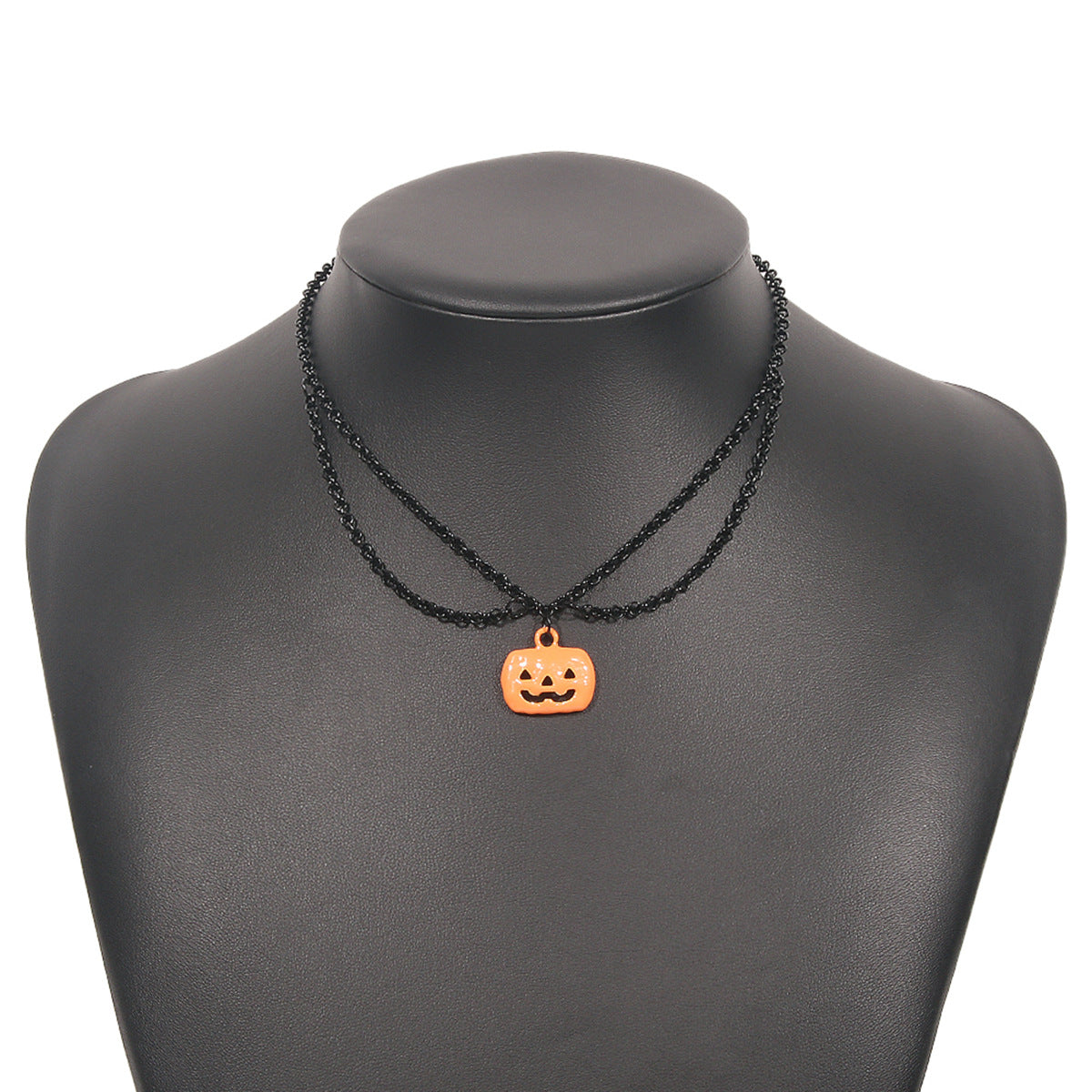 Wholesale Halloween Oil-Dripping Pumpkin Dark Exaggerated Necklace