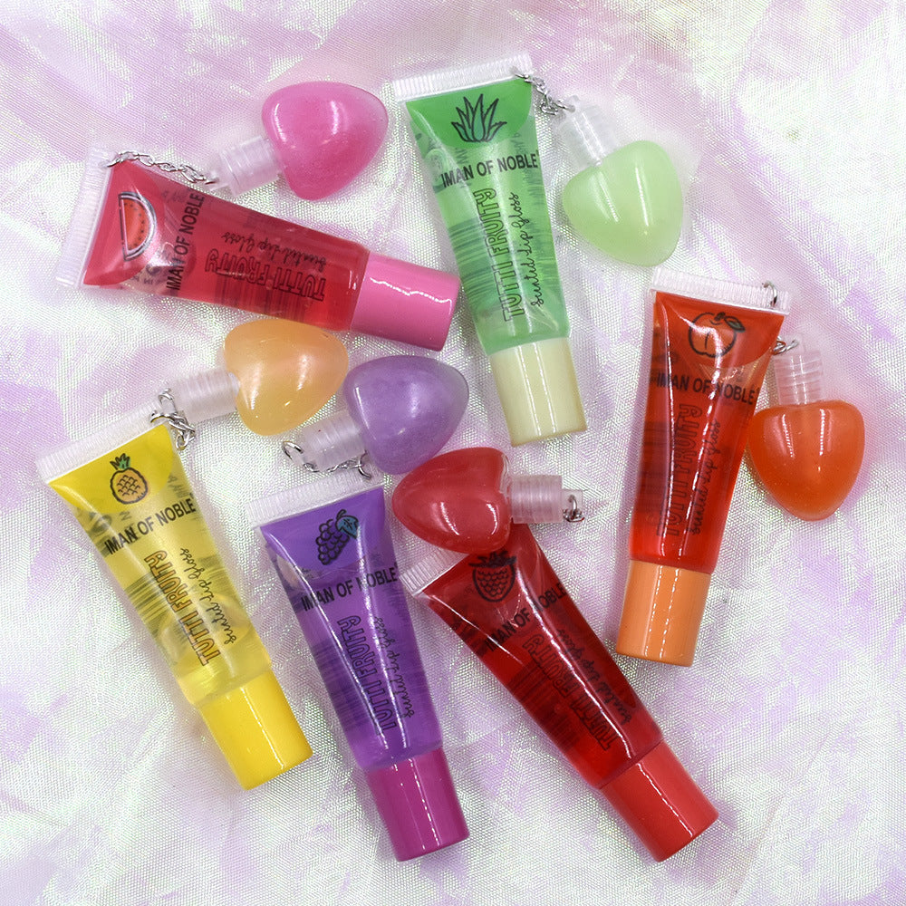 Wholesale 24PCS/PACK Plastic Peach Heart Transparent Colorless Lip Gloss Lip Oil
