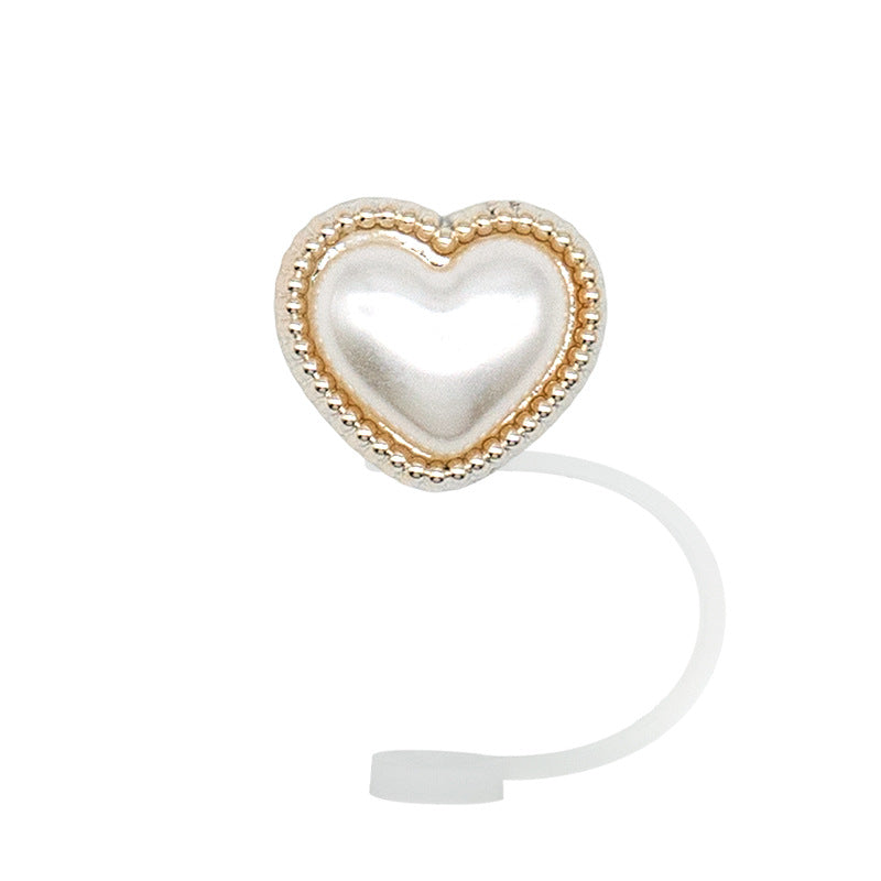 Wholesale 10pcs/packAcrylic Straw Cap Dust Plug Imitation Metal Shell