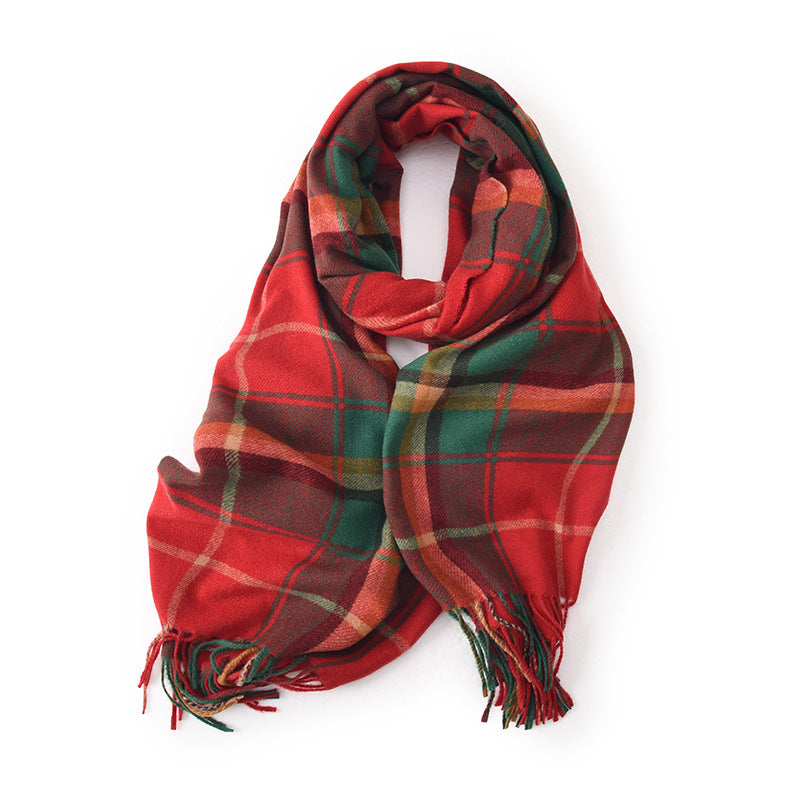 Wholesale Winter Plaid Imitation Cashmere Warm Scarves