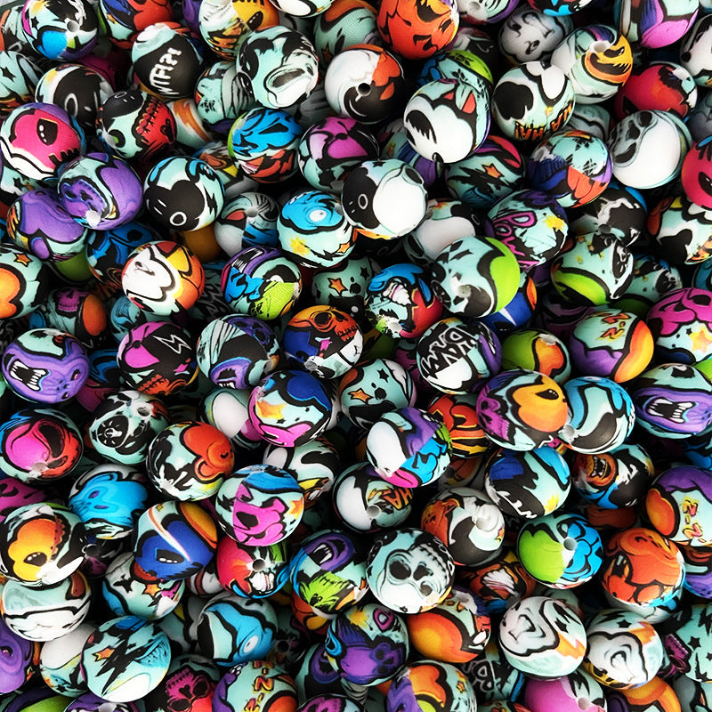 Wholesale 50pcs DIY Halloween Baby Soothing Teething Holiday Series Silicone Beads