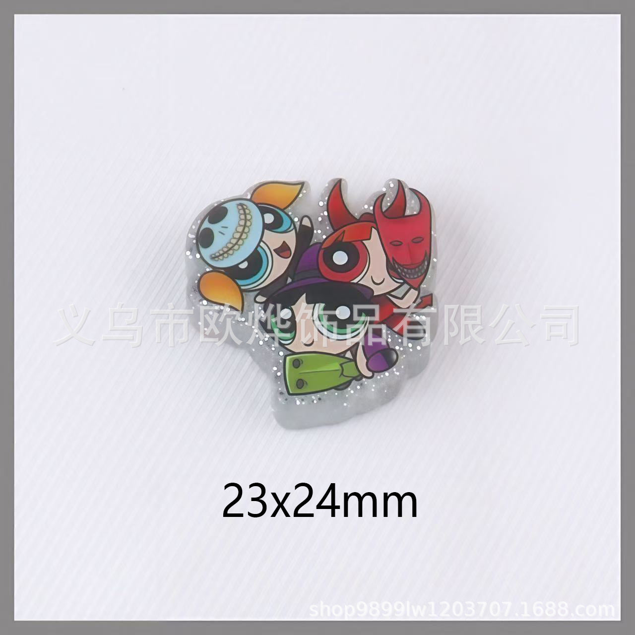 Wholesale 10pcs glitter cartoon straight-hole DIY acrylic beads OLY Exclusive