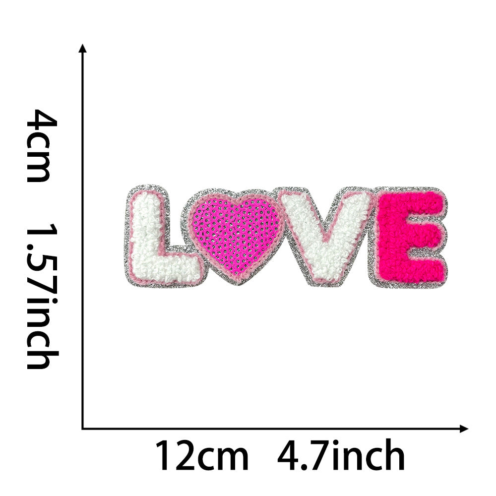 Wholesale 28Cm Towel Embroidery Patch Be Mine Red Stylish Coat Embellishment Everyday Fashion Accessory