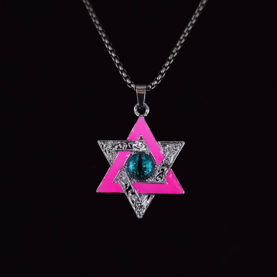 Wholesale Luminous Six-Pointed Star Demon's Eye Necklace