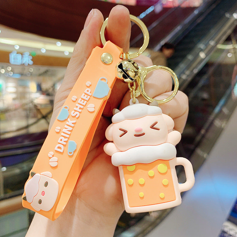 Wholesale Silicone Lamb Cup Keychain