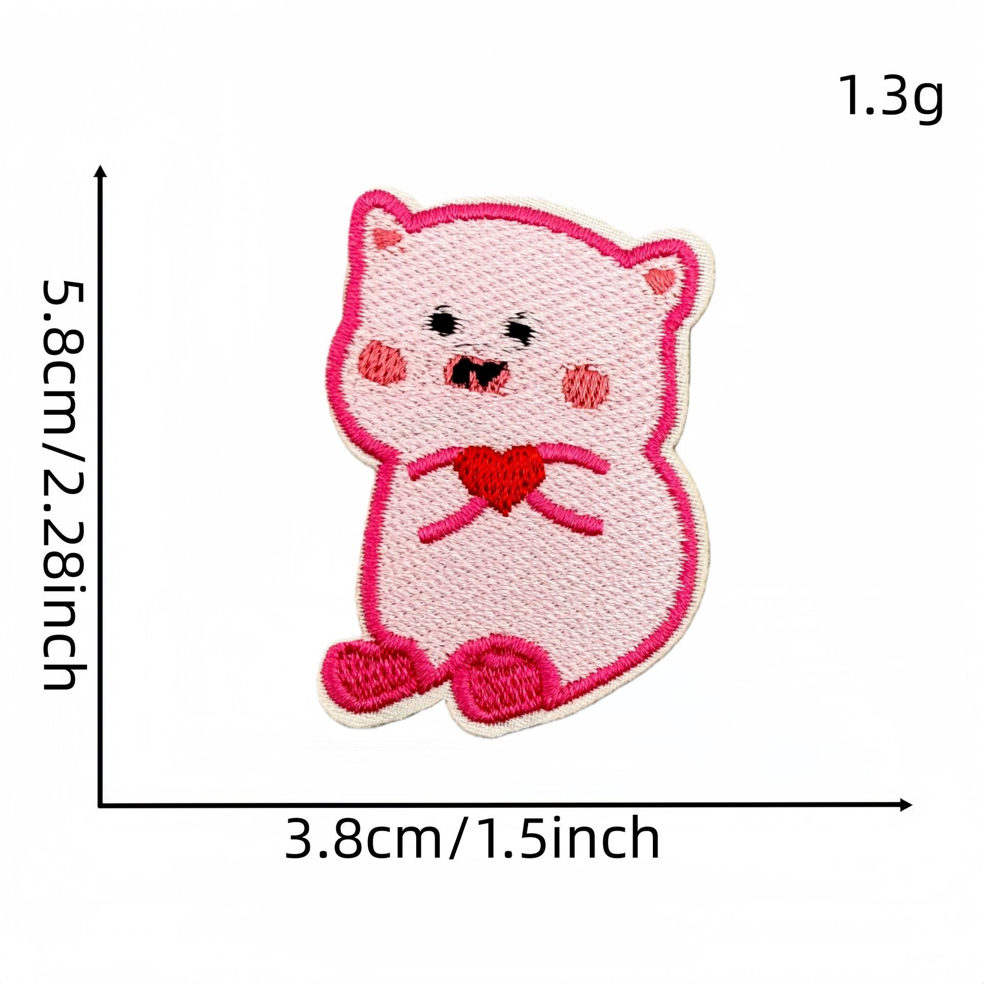 Wholesale Fashion Cartoon Pink Pig Iron On Embroidery Patch Polyester Fabric For Kids Clothing DIY