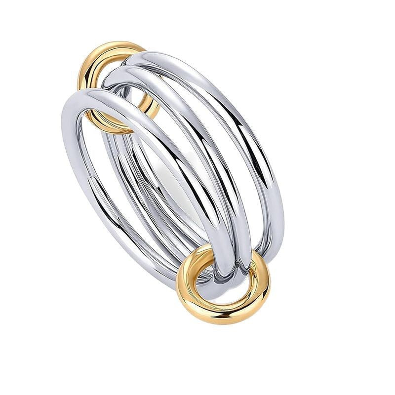 Wholesale Creative geometric irregular multi-layer diamond ring