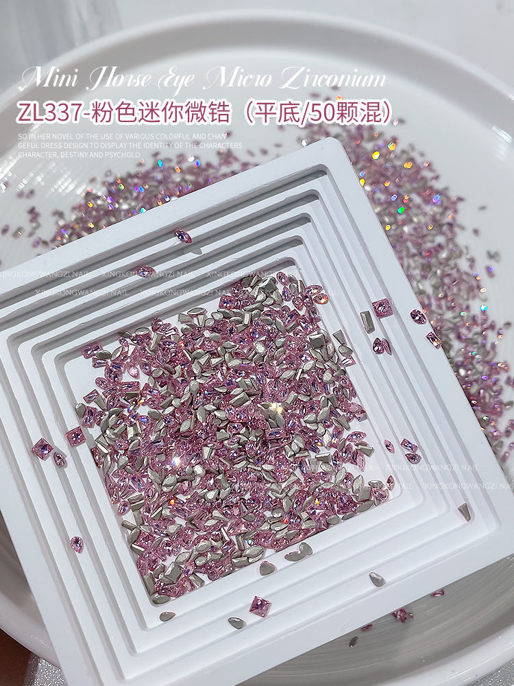 Wholesale 5A Mini Flats Bottom Micro Zirconium Flash Zircon Diamond Nail Stickers