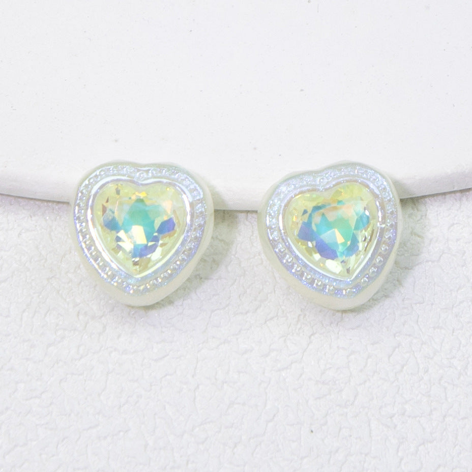 Wholesale 10pcs Colorful Sweet Diamond Love Fantasy Straight Hole Beads