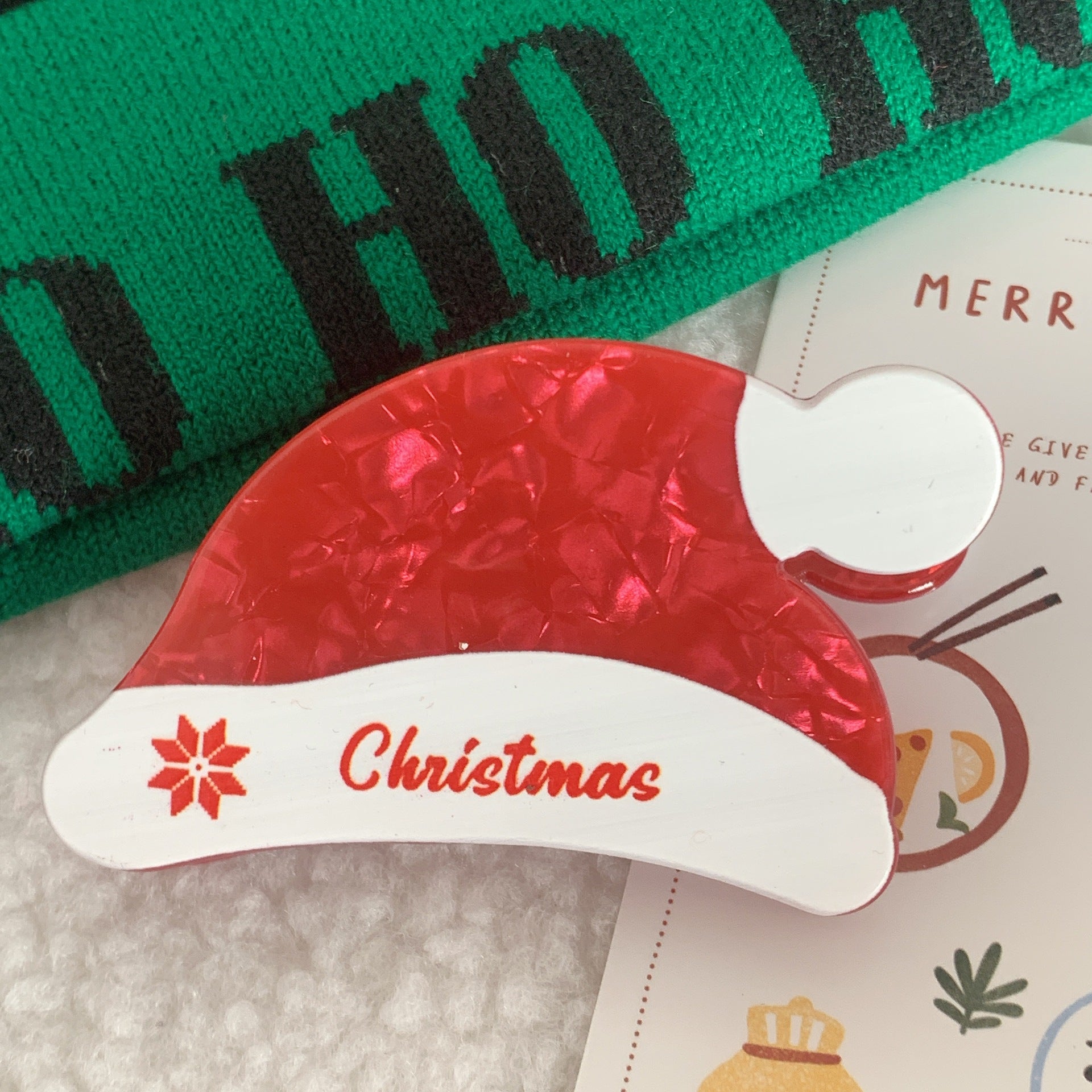 Wholesale Christmas Hat Acetate Hairpins