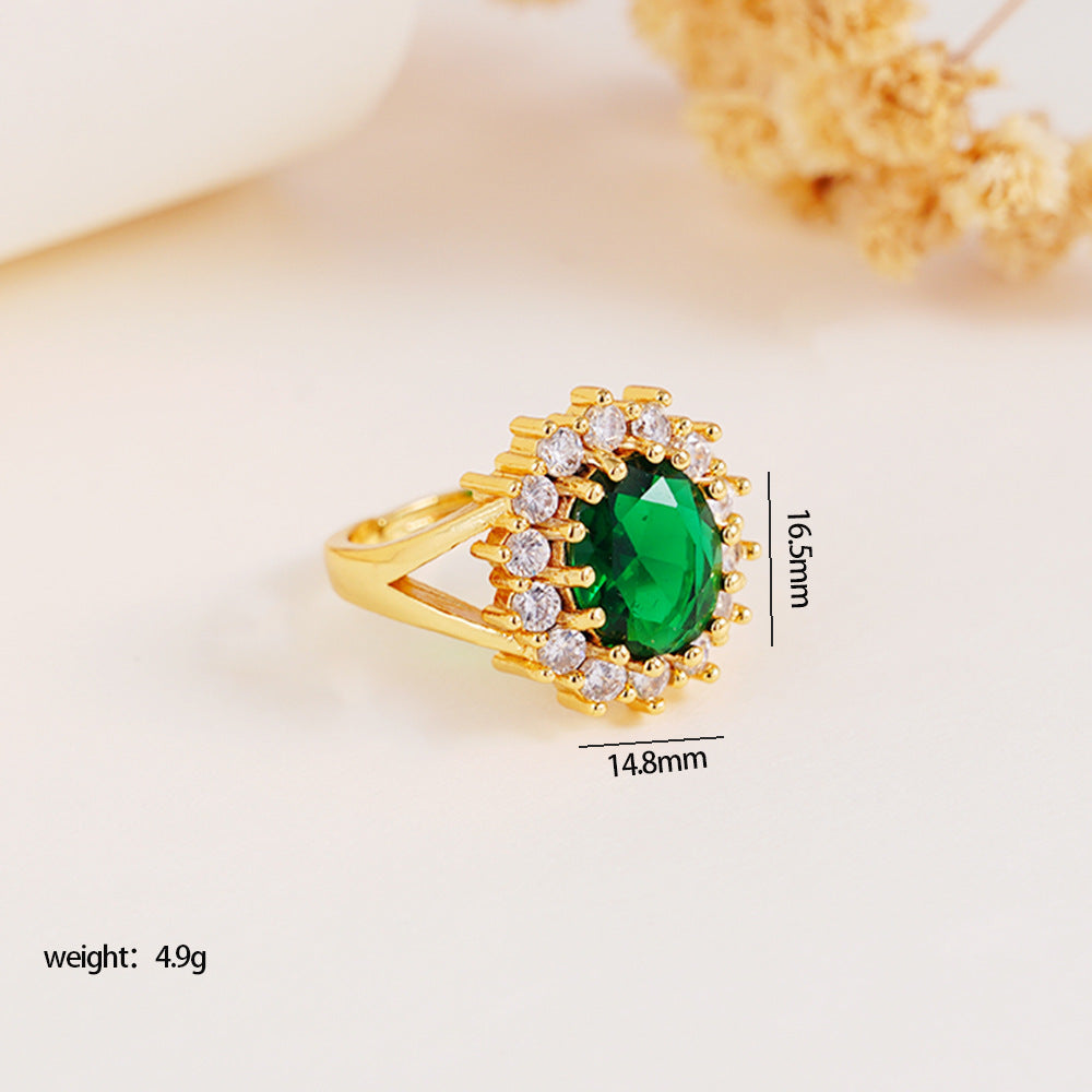 Wholesale Colorful Round Zircon  Luxury Exquisite Stainless Steel Clavicle Necklace