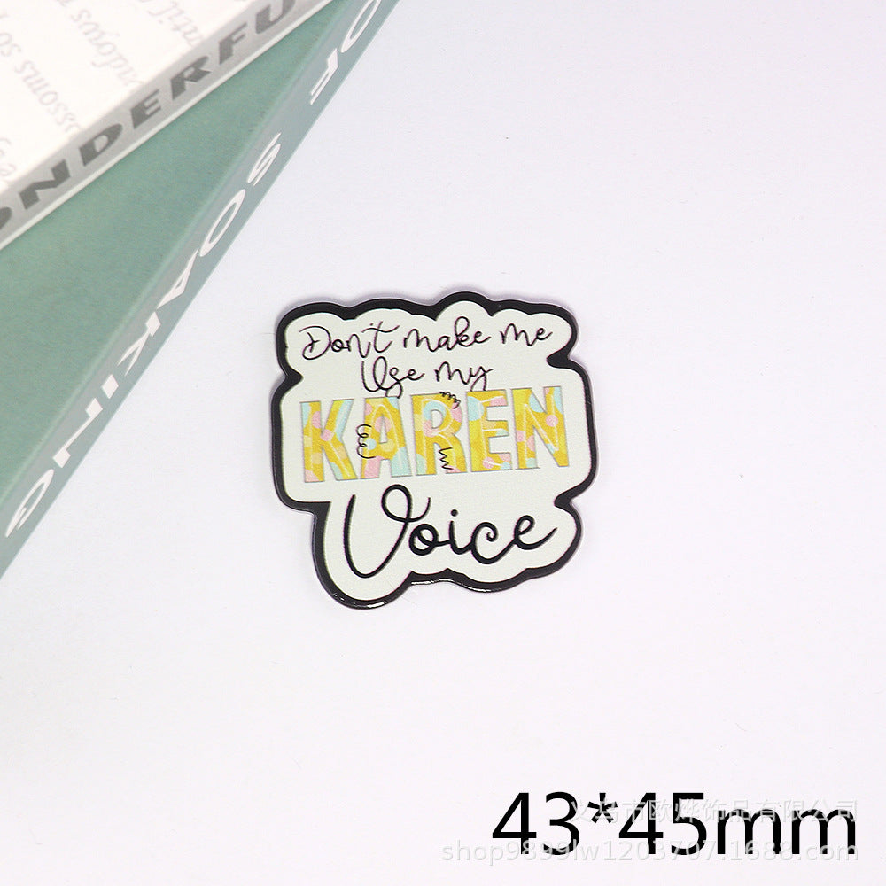 Wholesale 10pcs powder cartoon letter beverage love bag jewelry acrylic pin DIY patch accessories