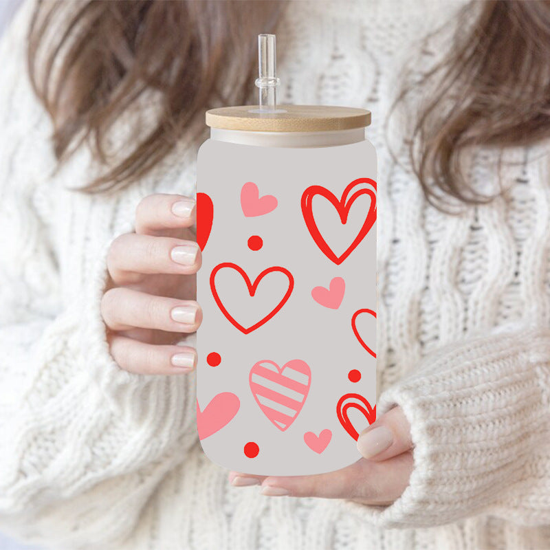 Wholesale Colorful Love Letter 16oz Cup UV DTF Wraps