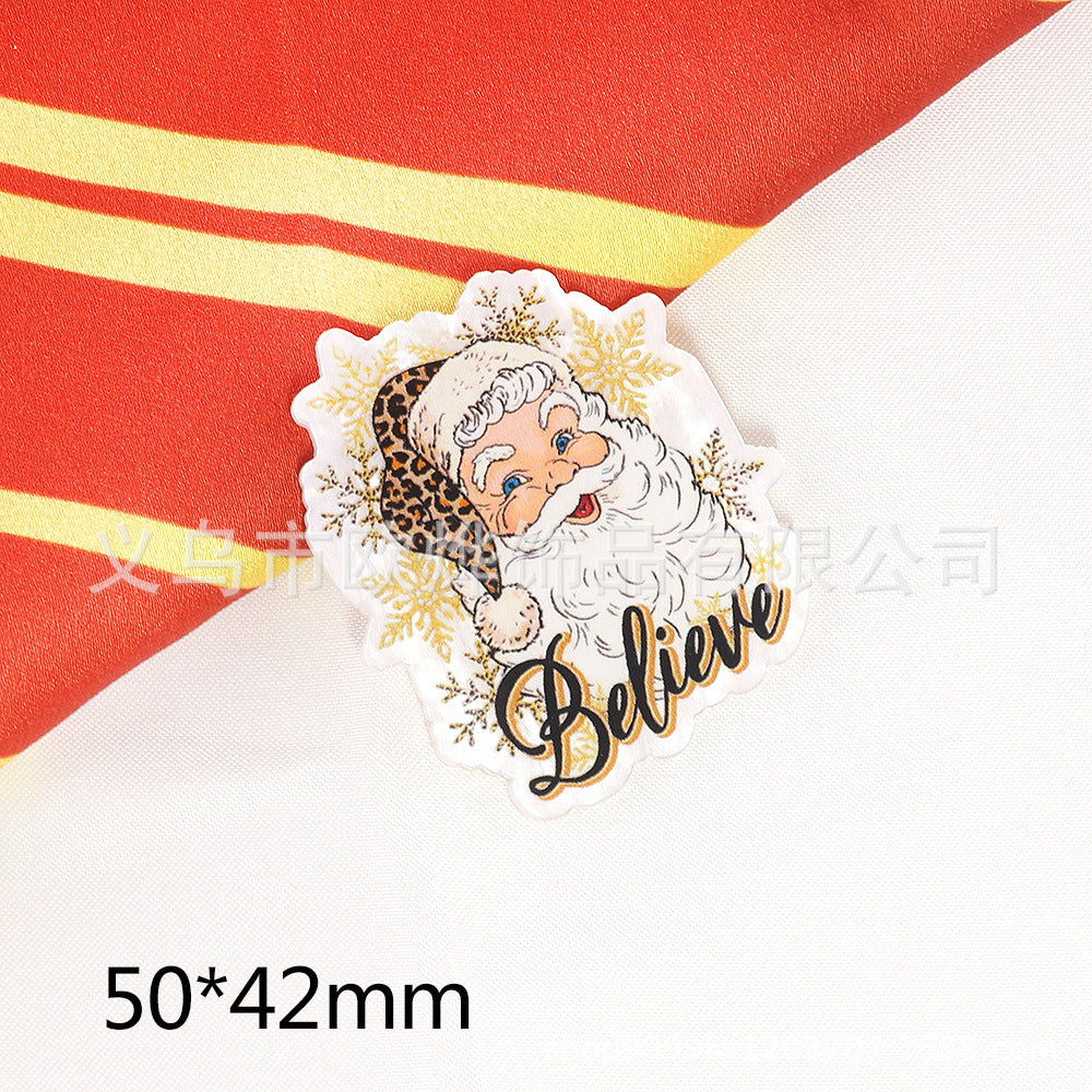 Wholesale 10pcs/pack Powder Cartoon Christmas Snowman Jewelry Acrylic Pin OLY Exclusive