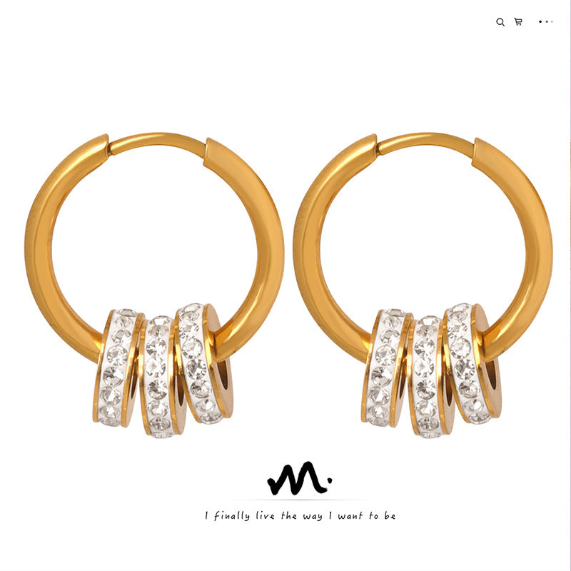 Wholesale Small Circles Gold Plated Earring