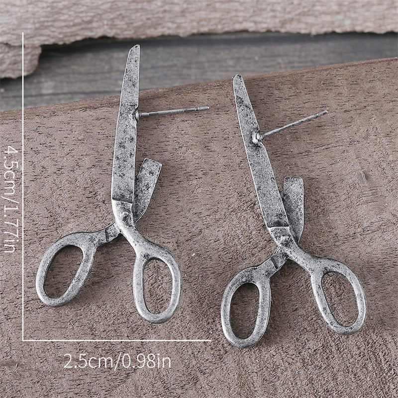 Wholesale Retro Cool Creative Scissor Stud Earrings