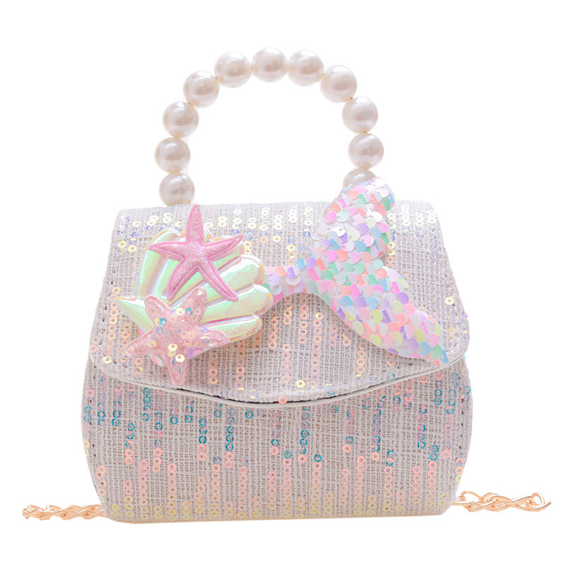 Wholesale Cotton Kids Pearl Sequin Tote Bag