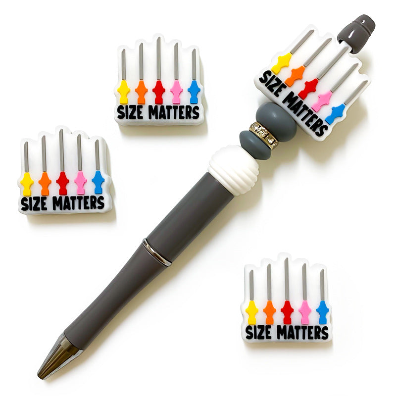 Wholesale 10pcs Thermometer Image Silicone SIZE English Accessories Nipple Chain Beads